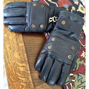 Vintage GRANDOE Leather Ski Gloves Women's Medium Lone Star .45 Lined